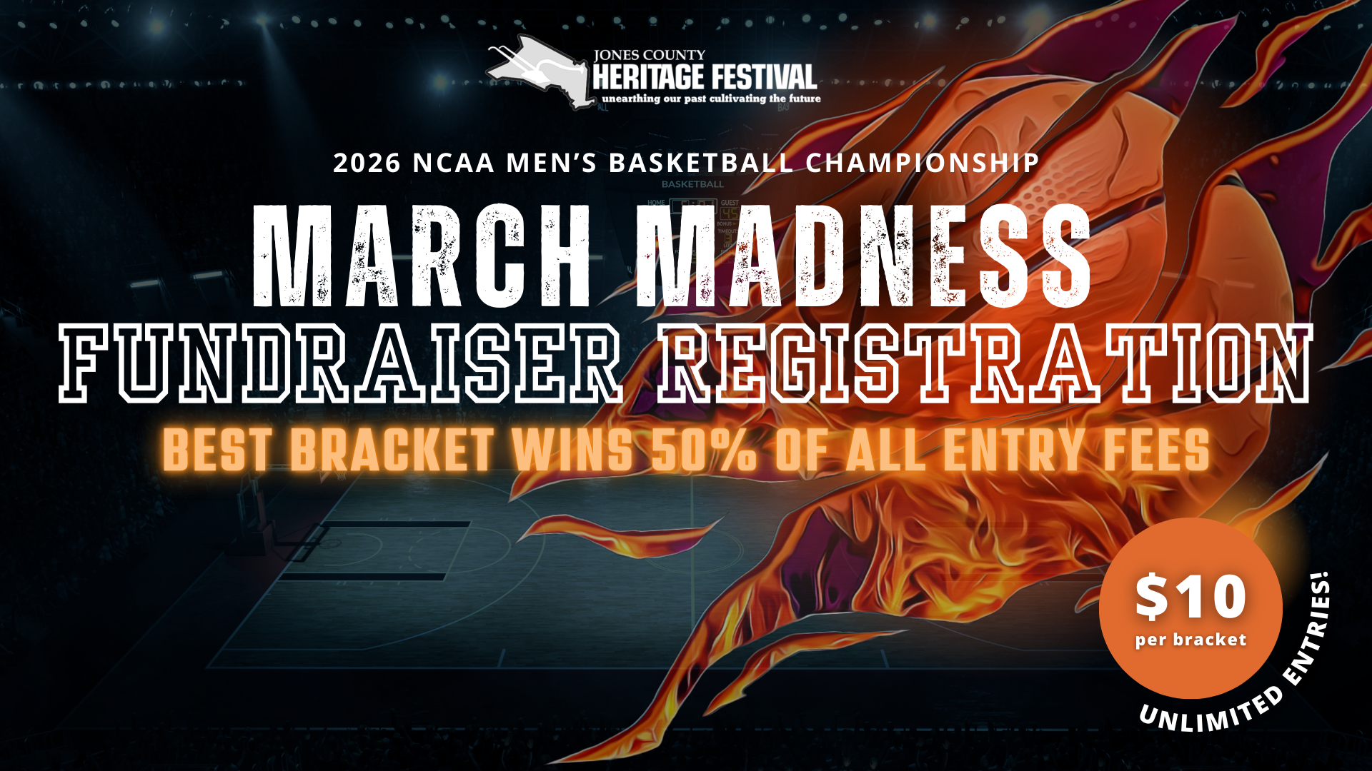 March Madness Bracket Fundraiser (1600 x 400 px) (Desktop Wallpaper)